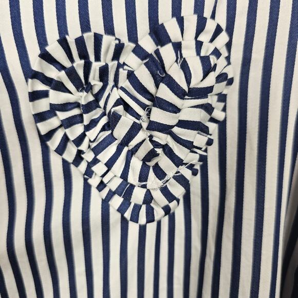 Kate Spade Pinstriped Heart Pocket Sleep Shirt Women's Size S - Picture 5 of 10